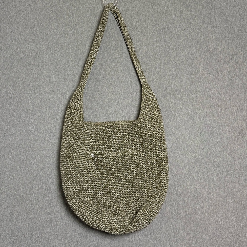 The Sak 120 Hobo Bag Women Tan Brown Knit Crochet Large Shoulder Bag Boho Pocket - Picture 2 of 12